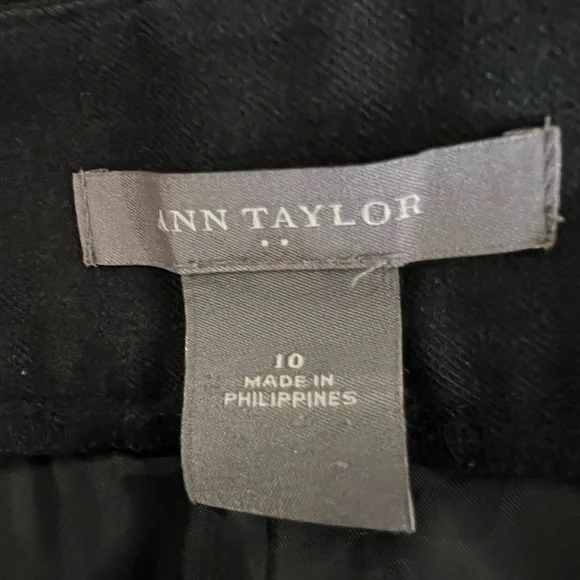 280. Ann Taylor Cuffed Classic Charcoal Grey Trousers Size 10 - Picture 6 of 8